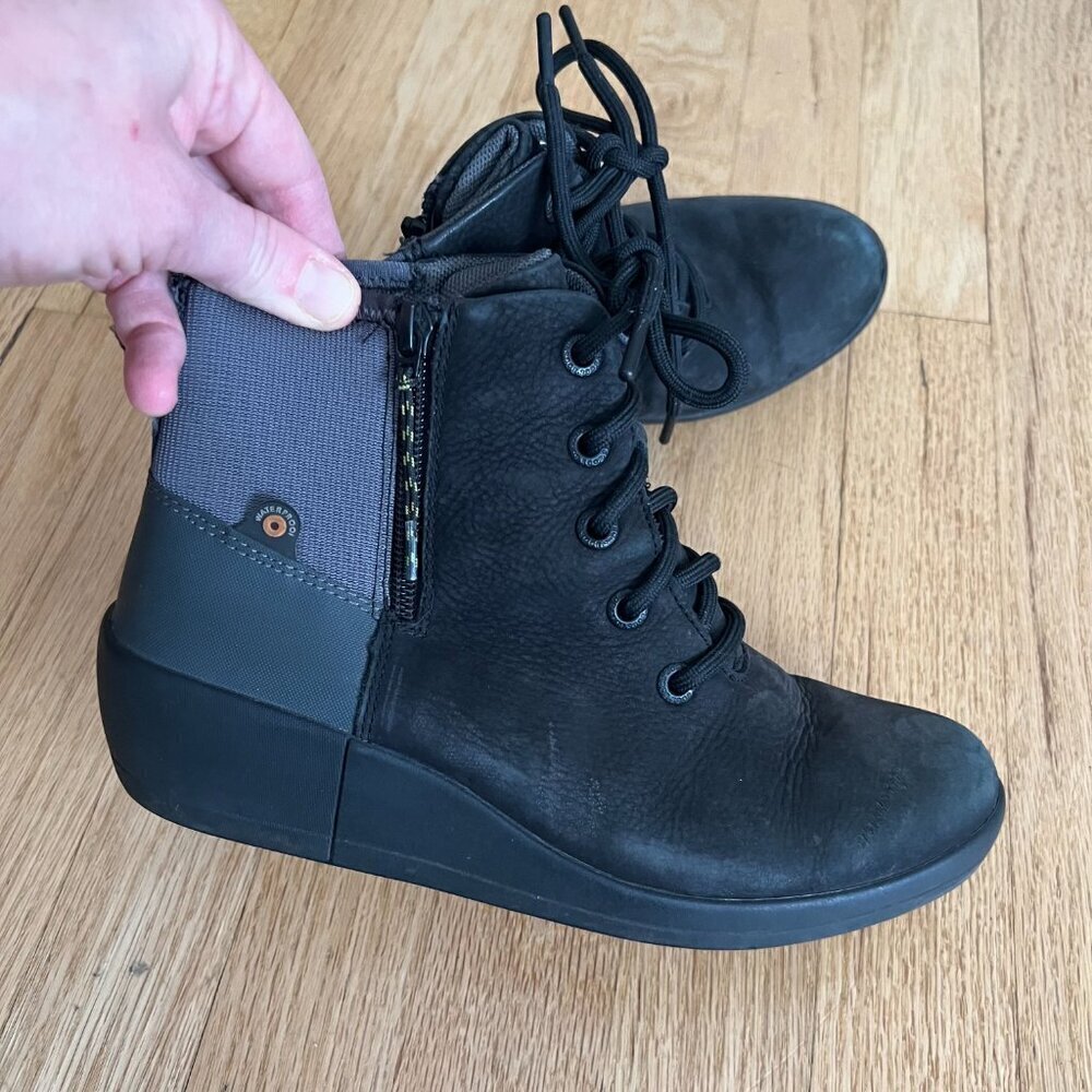 Bogs Vista Rugged Lace Up Waterproof Wedge Ankle Winter Boots Women's Size 7 - Picture 5 of 10